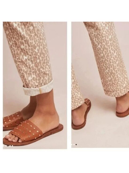 Anthropologie Pilcro Wanderer Cropped Utility Pants Leopard Animal Print 27 NWT - Picture 6 of 14